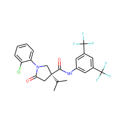 CC(C)[C@]1(C(=O)Nc2cc(C(F)(F)F)cc(C(F)(F)F)c2)CC(=O)N(c2ccccc2Cl)C1 ZINC000220661518