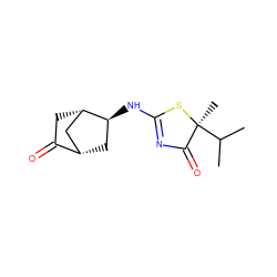 CC(C)[C@]1(C)SC(N[C@H]2C[C@H]3C[C@@H]2CC3=O)=NC1=O ZINC000084616370