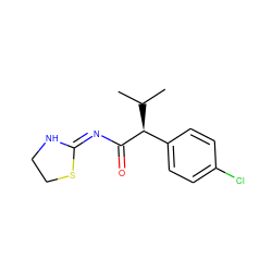 CC(C)[C@H](C(=O)/N=C1/NCCS1)c1ccc(Cl)cc1 ZINC000003401908