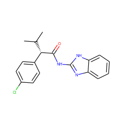 CC(C)[C@H](C(=O)Nc1nc2ccccc2[nH]1)c1ccc(Cl)cc1 ZINC000002644589