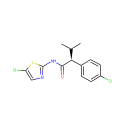 CC(C)[C@H](C(=O)Nc1ncc(Cl)s1)c1ccc(Cl)cc1 ZINC000045393866