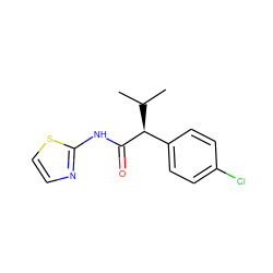 CC(C)[C@H](C(=O)Nc1nccs1)c1ccc(Cl)cc1 ZINC000000405199