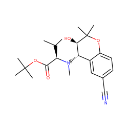 CC(C)[C@H](C(=O)OC(C)(C)C)N(C)[C@H]1c2cc(C#N)ccc2OC(C)(C)[C@@H]1O ZINC000096941838