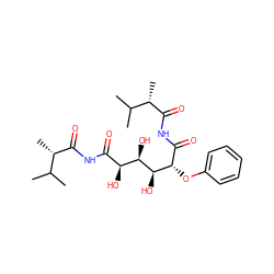 CC(C)[C@H](C)C(=O)NC(=O)[C@H](O)[C@@H](O)[C@H](O)[C@@H](Oc1ccccc1)C(=O)NC(=O)[C@@H](C)C(C)C ZINC000028466348