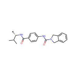 CC(C)[C@H](C)NC(=O)c1ccc(NC(=O)N2Cc3ccccc3C2)cc1 ZINC000167365073