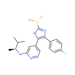 CC(C)[C@H](C)Nc1cc(-c2[nH]c([S@@+](C)[O-])nc2-c2ccc(F)cc2)ccn1 ZINC000071296203