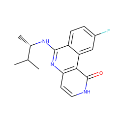 CC(C)[C@H](C)Nc1nc2cc[nH]c(=O)c2c2cc(F)ccc12 ZINC000064549713