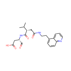 CC(C)[C@H](CC(=O)NCCc1cccc2ncccc12)C(=O)N[C@H](C=O)CC(=O)O ZINC000058591078