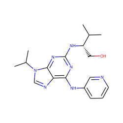 CC(C)[C@H](CO)Nc1nc(Nc2cccnc2)c2ncn(C(C)C)c2n1 ZINC000095594959