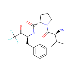 CC(C)[C@H](N)C(=O)N1CCC[C@H]1C(=O)N[C@@H](Cc1ccccc1)C(=O)C(F)(F)F ZINC000013532648