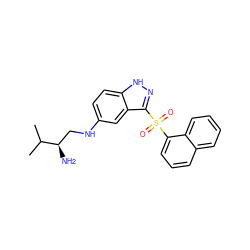 CC(C)[C@H](N)CNc1ccc2[nH]nc(S(=O)(=O)c3cccc4ccccc34)c2c1 ZINC000034997565