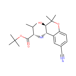 CC(C)[C@H](N[C@H]1c2cc(C#N)ccc2OC(C)(C)[C@@H]1O)C(=O)OC(C)(C)C ZINC000096941848