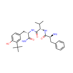 CC(C)[C@H](NC(=O)[C@@H](N)Cc1ccccc1)C(=O)N[C@@H](Cc1ccc(O)c(C(C)(C)C)c1)C(N)=O ZINC000040976124