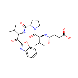 CC(C)[C@H](NC(=O)[C@@H]1CCCN1C(=O)[C@@H](NC(=O)CCC(=O)O)C(C)C)C(=O)c1nc2ccccc2o1 ZINC000013438235