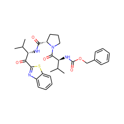 CC(C)[C@H](NC(=O)[C@@H]1CCCN1C(=O)[C@@H](NC(=O)OCc1ccccc1)C(C)C)C(=O)c1nc2ccccc2s1 ZINC000027899054