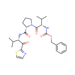 CC(C)[C@H](NC(=O)[C@@H]1CCCN1C(=O)[C@@H](NC(=O)OCc1ccccc1)C(C)C)C(=O)c1nccs1 ZINC000013740111