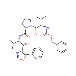 CC(C)[C@H](NC(=O)[C@@H]1CCCN1C(=O)[C@@H](NC(=O)OCc1ccccc1)C(C)C)C(=O)c1ncoc1-c1ccccc1 ZINC000027900449