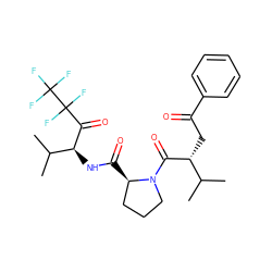 CC(C)[C@H](NC(=O)[C@@H]1CCCN1C(=O)[C@H](CC(=O)c1ccccc1)C(C)C)C(=O)C(F)(F)C(F)(F)F ZINC000026496266