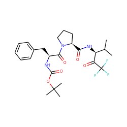 CC(C)[C@H](NC(=O)[C@@H]1CCCN1C(=O)[C@H](Cc1ccccc1)NC(=O)OC(C)(C)C)C(=O)C(F)(F)F ZINC000027407147