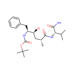 CC(C)[C@H](NC(=O)[C@H](C)C[C@H](O)[C@H](Cc1ccccc1)NC(=O)OC(C)(C)C)C(N)=O ZINC000013584820