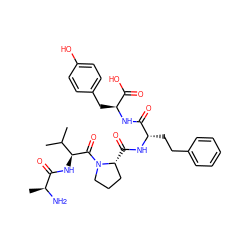 CC(C)[C@H](NC(=O)[C@H](C)N)C(=O)N1CCC[C@H]1C(=O)N[C@@H](CCc1ccccc1)C(=O)N[C@@H](Cc1ccc(O)cc1)C(=O)O ZINC000028459920