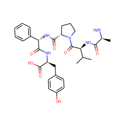 CC(C)[C@H](NC(=O)[C@H](C)N)C(=O)N1CCC[C@H]1C(=O)N[C@H](C(=O)N[C@@H](Cc1ccc(O)cc1)C(=O)O)c1ccccc1 ZINC000028459917