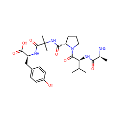 CC(C)[C@H](NC(=O)[C@H](C)N)C(=O)N1CCC[C@H]1C(=O)NC(C)(C)C(=O)N[C@@H](Cc1ccc(O)cc1)C(=O)O ZINC000028457010