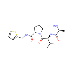 CC(C)[C@H](NC(=O)[C@H](C)N)C(=O)N1CCC[C@H]1C(=O)NCc1cccs1 ZINC000014951827