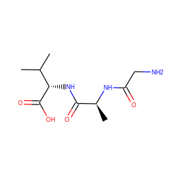 CC(C)[C@H](NC(=O)[C@H](C)NC(=O)CN)C(=O)O ZINC000005761067