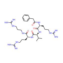 CC(C)[C@H](NC(=O)[C@H](CCCNC(=N)N)NC(=O)Cc1ccccc1)C(=O)N[C@@H](CCCNC(=N)N)C(=O)NCCCNC(=N)N ZINC000049679938