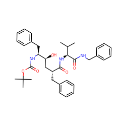 CC(C)[C@H](NC(=O)[C@H](Cc1ccccc1)C[C@H](O)[C@H](Cc1ccccc1)NC(=O)OC(C)(C)C)C(=O)NCc1ccccc1 ZINC000014943392