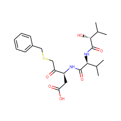 CC(C)[C@H](NC(=O)[C@H](O)C(C)C)C(=O)N[C@@H](CC(=O)O)C(=O)CSCc1ccccc1 ZINC000014947283