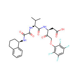 CC(C)[C@H](NC(=O)C(=O)N[C@@H]1CCCc2ccccc21)C(=O)N[C@@H](CC(=O)O)C(=O)COc1c(F)c(F)cc(F)c1F ZINC000026640596