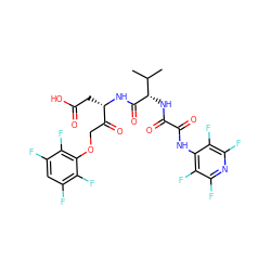 CC(C)[C@H](NC(=O)C(=O)Nc1c(F)c(F)nc(F)c1F)C(=O)N[C@@H](CC(=O)O)C(=O)COc1c(F)c(F)cc(F)c1F ZINC001772596357