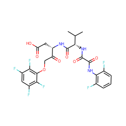 CC(C)[C@H](NC(=O)C(=O)Nc1c(F)cccc1F)C(=O)N[C@@H](CC(=O)O)C(=O)COc1c(F)c(F)cc(F)c1F ZINC000026638136