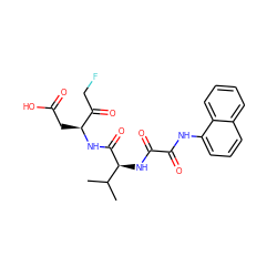 CC(C)[C@H](NC(=O)C(=O)Nc1cccc2ccccc12)C(=O)N[C@@H](CC(=O)O)C(=O)CF ZINC000034013047