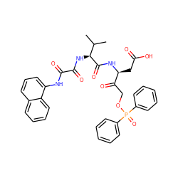 CC(C)[C@H](NC(=O)C(=O)Nc1cccc2ccccc12)C(=O)N[C@@H](CC(=O)O)C(=O)COP(=O)(c1ccccc1)c1ccccc1 ZINC000049836430