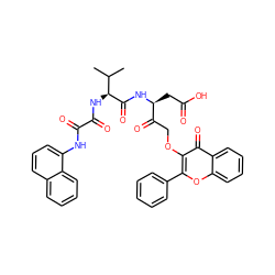 CC(C)[C@H](NC(=O)C(=O)Nc1cccc2ccccc12)C(=O)N[C@@H](CC(=O)O)C(=O)COc1c(-c2ccccc2)oc2ccccc2c1=O ZINC001772635313