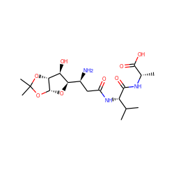 CC(C)[C@H](NC(=O)C[C@H](N)[C@H]1O[C@@H]2OC(C)(C)O[C@@H]2[C@H]1O)C(=O)N[C@@H](C)C(=O)O ZINC000084726079