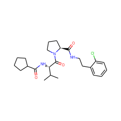 CC(C)[C@H](NC(=O)C1CCCC1)C(=O)N1CCC[C@H]1C(=O)NCCc1ccccc1Cl ZINC000095604831