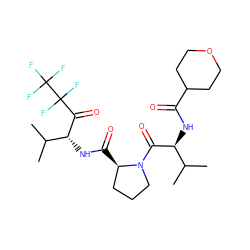 CC(C)[C@H](NC(=O)C1CCOCC1)C(=O)N1CCC[C@H]1C(=O)N[C@@H](C(=O)C(F)(F)C(F)(F)F)C(C)C ZINC000013739988