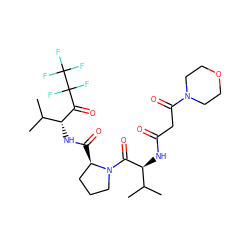 CC(C)[C@H](NC(=O)CC(=O)N1CCOCC1)C(=O)N1CCC[C@H]1C(=O)N[C@@H](C(=O)C(F)(F)C(F)(F)F)C(C)C ZINC000027521058