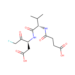 CC(C)[C@H](NC(=O)CCC(=O)O)C(=O)N[C@@H](CC(=O)O)C(=O)CF ZINC000028392842