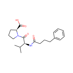 CC(C)[C@H](NC(=O)CCCc1ccccc1)C(=O)N1CCC[C@H]1C(=O)O ZINC000049055393