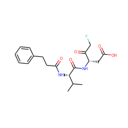 CC(C)[C@H](NC(=O)CCc1ccccc1)C(=O)N[C@@H](CC(=O)O)C(=O)CF ZINC000028388715