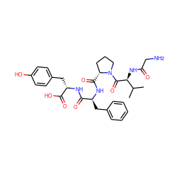CC(C)[C@H](NC(=O)CN)C(=O)N1CCC[C@H]1C(=O)N[C@@H](Cc1ccccc1)C(=O)N[C@@H](Cc1ccc(O)cc1)C(=O)O ZINC000028395095