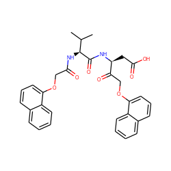 CC(C)[C@H](NC(=O)COc1cccc2ccccc12)C(=O)N[C@@H](CC(=O)O)C(=O)COc1cccc2ccccc12 ZINC000027110044