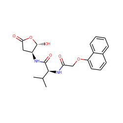 CC(C)[C@H](NC(=O)COc1cccc2ccccc12)C(=O)N[C@H]1CC(=O)O[C@@H]1O ZINC000013819282