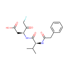 CC(C)[C@H](NC(=O)Cc1ccccc1)C(=O)N[C@@H](CC(=O)O)C(=O)CF ZINC000028391713