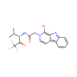 CC(C)[C@H](NC(=O)Cn1ccc2c3ccccc3nc-2c1O)C(=O)C(F)(F)F ZINC000100729469